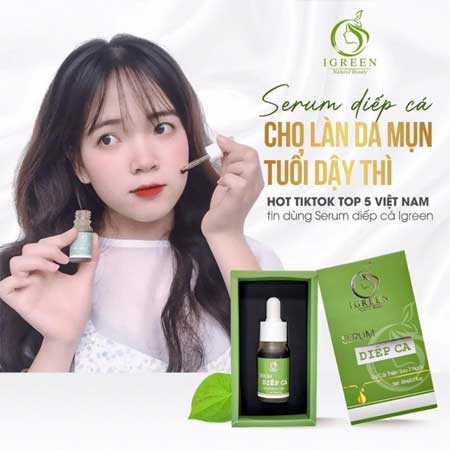 serum trị mụn diếp cá igreen