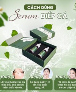 serum trị mụn diếp cá igreen trị mụn, trị thâm, không gây bong tróc, dị ứng mẩn ngứa, dành cho mọi loại da, da dầu, mẹ bầu, em bé đều sử dụng được.