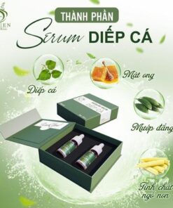 serum trị mụn diếp cá igreen trị mụn, trị thâm, không gây bong tróc, dị ứng mẩn ngứa, dành cho mọi loại da, da dầu, mẹ bầu, em bé đều sử dụng được.