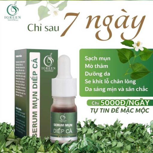 serum trị mụn diếp cá igreen - giải pháp tự nhiên cho làn da sáng khỏe, không tì vết