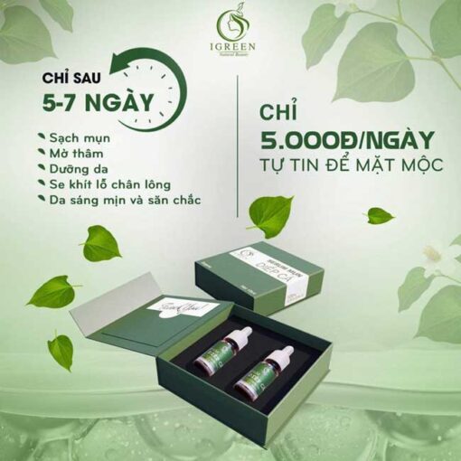 serum trị mụn diếp cá igreen - giải pháp tự nhiên cho làn da sáng khỏe, không tì vết