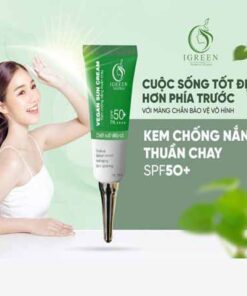 Kem chống nắng thuần chay Igreen 60ml SPF50+, nâng Tone trắng da kiềm dầu dành mọi loại da, khô nhạy cảm mẹ bầu mẹ bỉm tuổi dậy thì đều dùng được