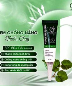 kem chống nắng thuần chay igreen 60ml spf50+, nâng tone trắng da kiềm dầu dành mọi loại da, khô nhạy cảm mẹ bầu mẹ bỉm tuổi dậy thì đều dùng được