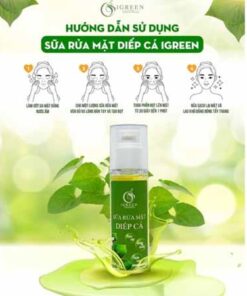 sữa rửa mặt diếp cá igreen sạch khuẩn bã nhờn dịu nhẹ giảm sưng giúp da mềm mịn se khít lỗ chân lông