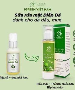 sữa rửa mặt diếp cá igreen sạch khuẩn bã nhờn dịu nhẹ giảm sưng giúp da mềm mịn se khít lỗ chân lông