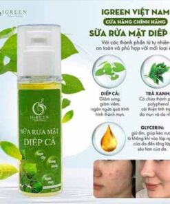 sữa rửa mặt diếp cá igreen sạch khuẩn bã nhờn dịu nhẹ giảm sưng giúp da mềm mịn se khít lỗ chân lông