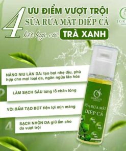 sữa rửa mặt diếp cá igreen sạch khuẩn bã nhờn dịu nhẹ giảm sưng giúp da mềm mịn se khít lỗ chân lông