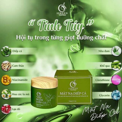 mặt nạ diếp cá igreen - bí quyết cho làn da sáng mịn tự nhiên